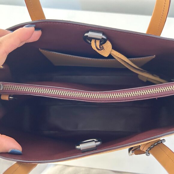 Coach Cooper Carryall (Pewter/Light Saddle) & Signature Bag Charm (Gold) | $500 - Picture 6 of 9